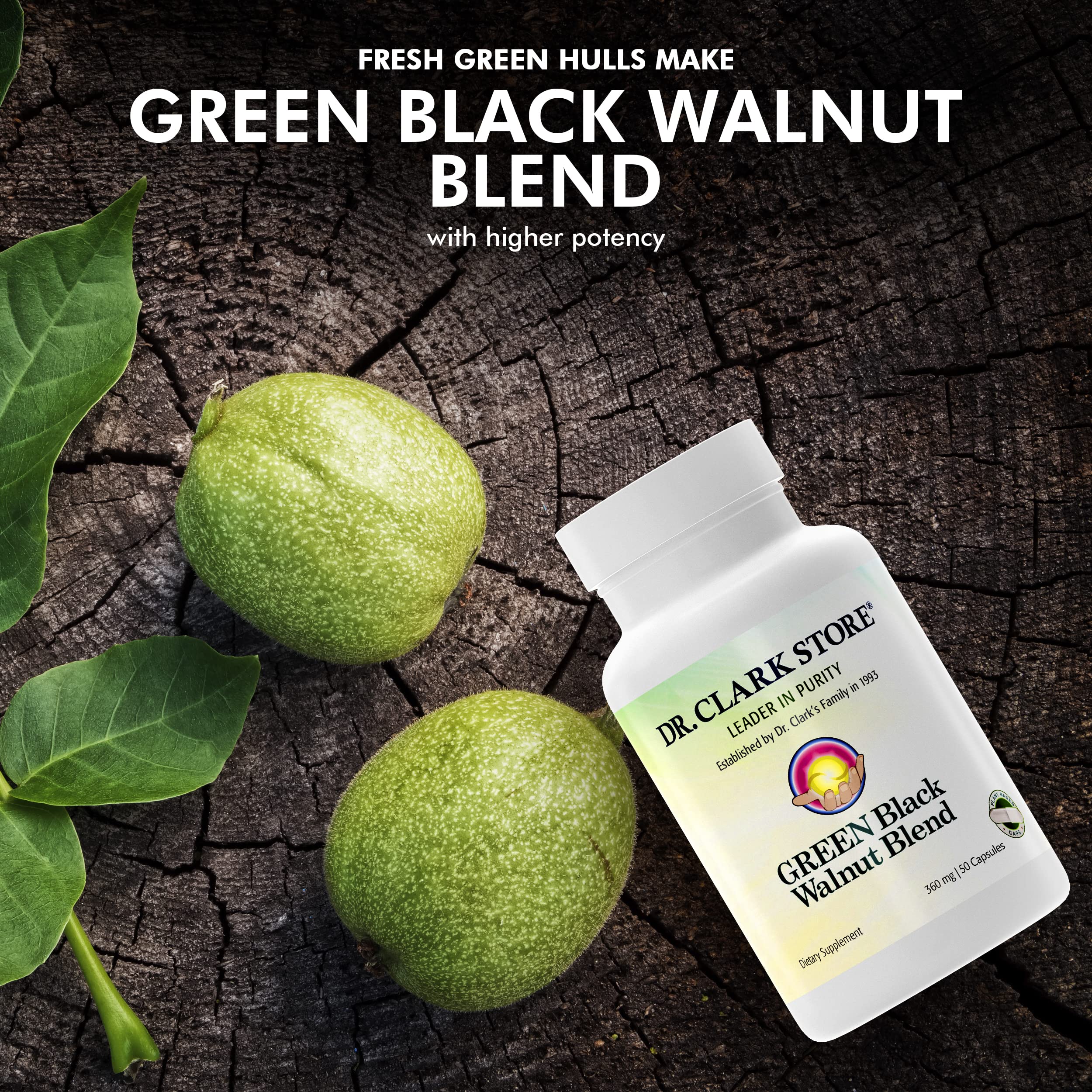 Dr Clark Green Black Walnut Blend - Freeze Dried Hull Dietary Supplement, Extra Strength Formula from All Natural Walnuts, Supports Healthy Intestinal Environment, 360mg, 50 Gelatin Capsules Dr Clark Store buy supplements canada