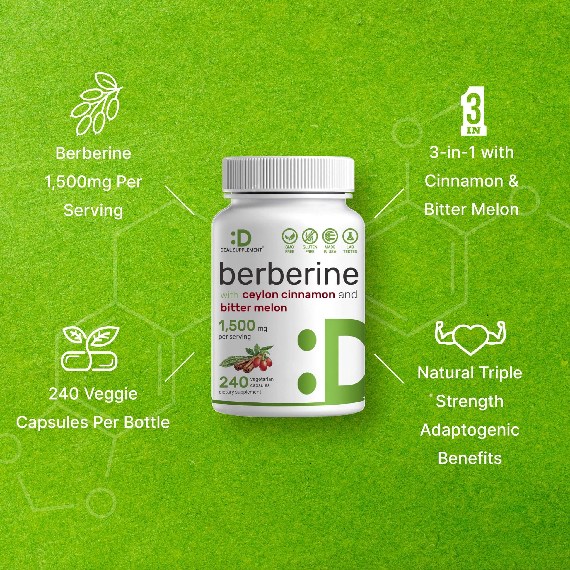 Berberine Supplement 500mg Per Capsule (1500mg Per Serving) | 240 Veggie Capsules DEAL SUPPLEMENT buy supplements canada