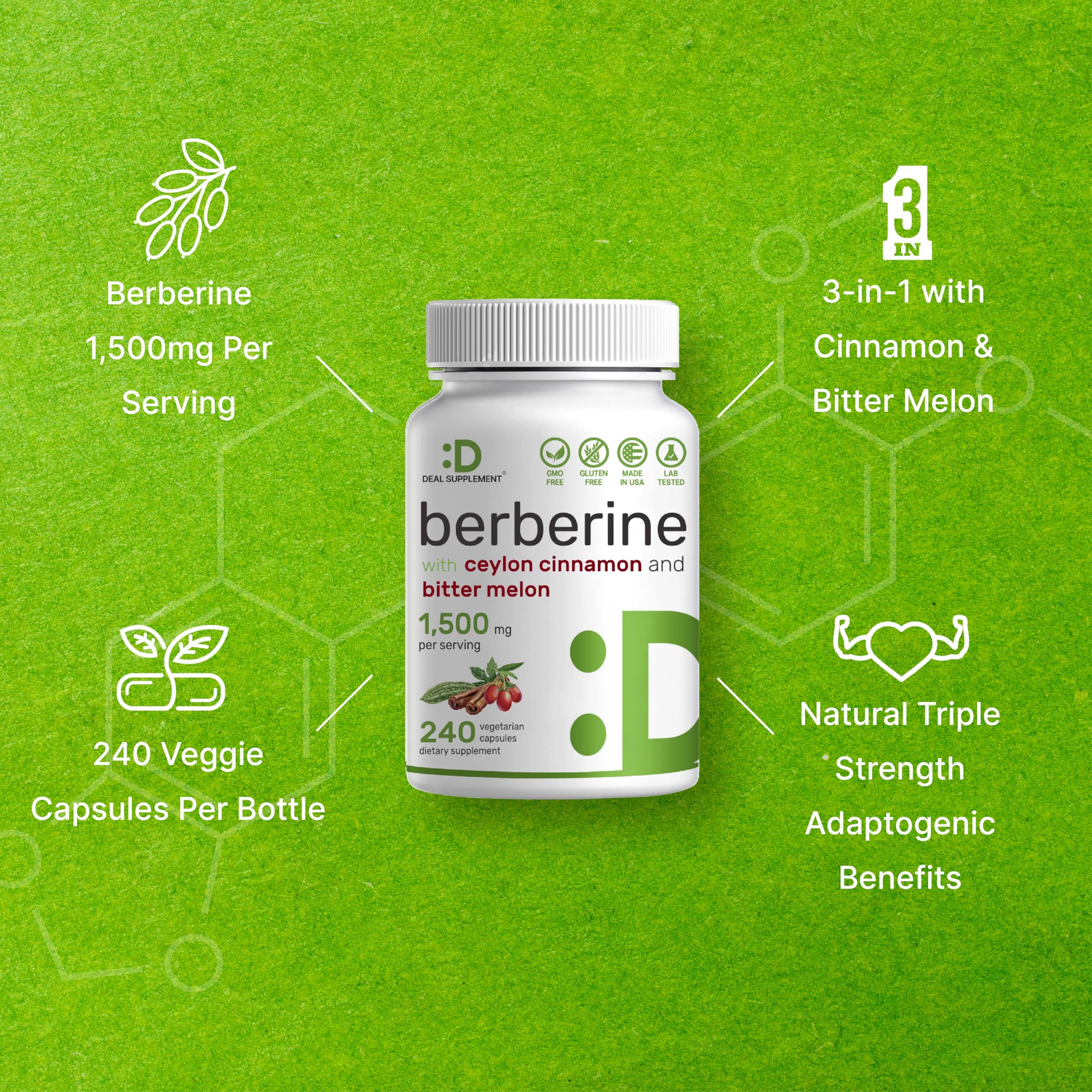Berberine Supplement 500mg Per Capsule (1500mg Per Serving) | 240 Veggie Capsules DEAL SUPPLEMENT buy supplements canada