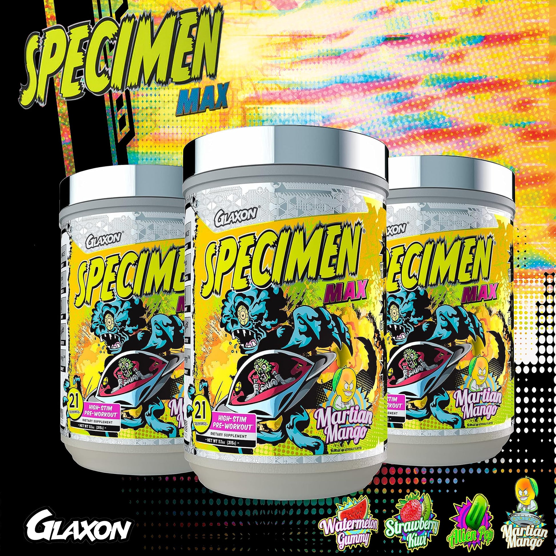 Glaxon Specimen Max High Stim Pre-Workout | 400mg Caffeine + 3200mg Beta Alanine Glaxon buy supplements canada