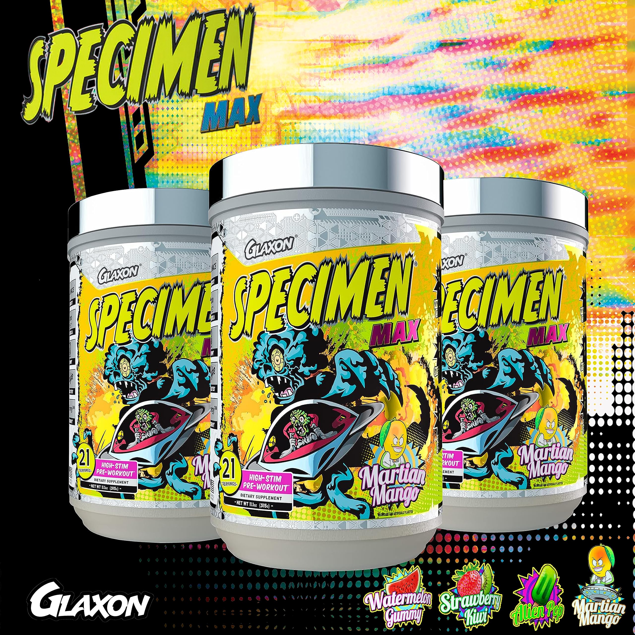 Glaxon Specimen Max High Stim Pre-Workout | 400mg Caffeine + 3200mg Beta Alanine Glaxon buy supplements canada