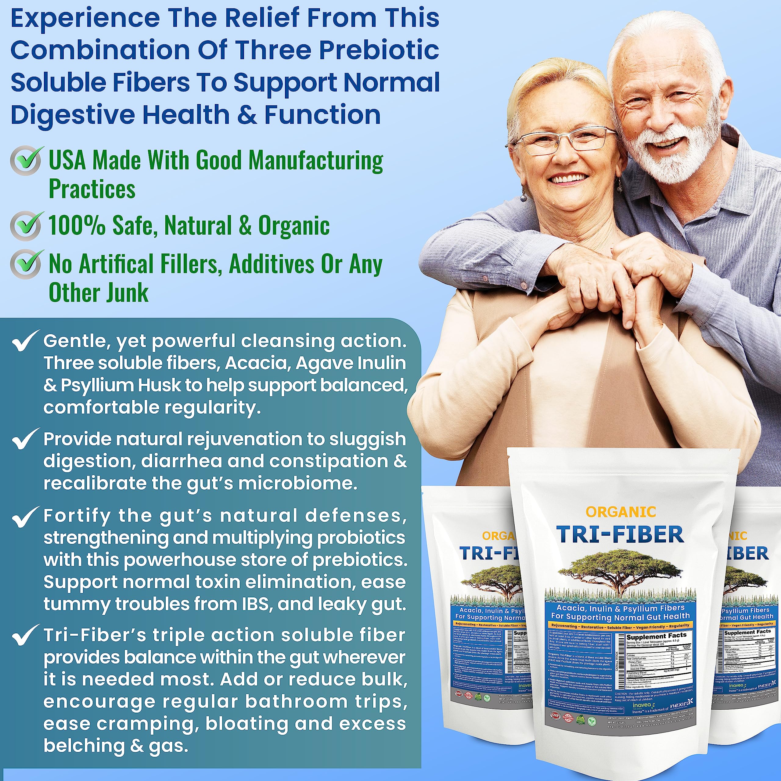 Kidney Restore Tri-Fiber Organic Soluble Fiber Powder, Unflavored High Fiber 3-in-1 Kidney Restore buy supplements canada