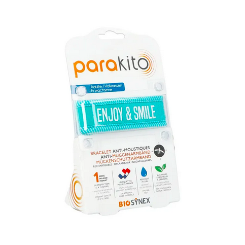 Parakito turquoise "Enjoy & smile" rechargeable mosquito repellent bracelet PARAKITO buy supplements canada