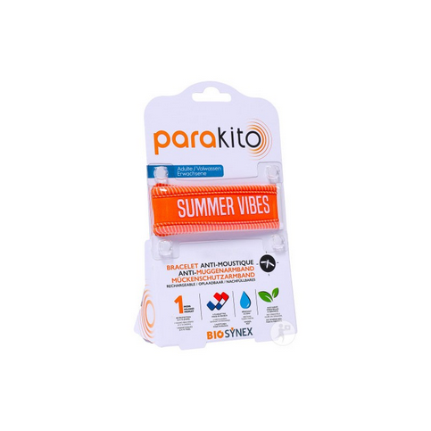 Parakito orange "Summer vibes" rechargeable mosquito repellent bracelet PARAKITO buy supplements canada