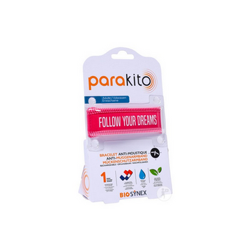 Parakito pink "Follow your dreams" rechargeable mosquito repellent bracelet PARAKITO buy supplements canada