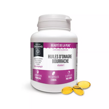 Primrose and borage oils in capsules - skin glow - 180 capsules - DAYANG DAYANG buy supplements canada