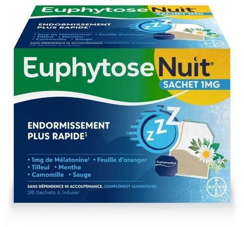 Euphytose Nuit Infusion: Sleep Aid with Melatonin & Herbs 20 Sachets TrustMedUSA buy supplements canada