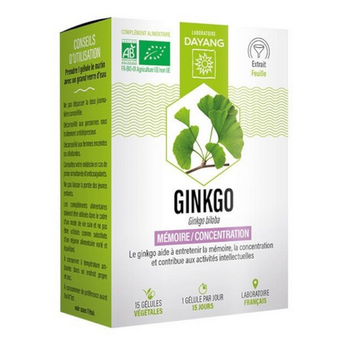 Organic Ginkgo biloba bio 15 capsules - DAYANG DAYANG buy supplements canada