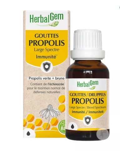 Propolis BIO Large spectre Flacon gouttes Gorge 15 ml HERBALGEM HERBALGEM buy supplements canada