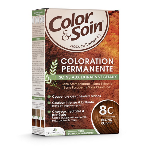 Permanent hair dye 8C copper blond Color&Soin LES 3 CHENES