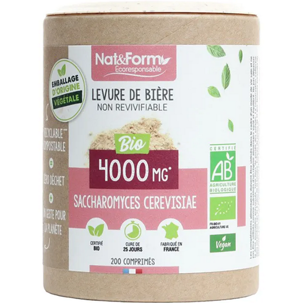 Nat & Form Organic Non-Revivifying Brewer's Yeast 200 tablets Eco