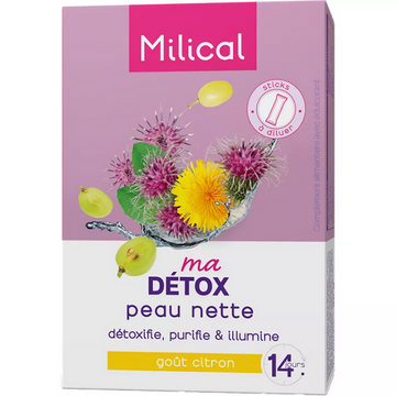 Milical Détox Peau Nette Détoxifie Purifie & Élimine 14 sticks