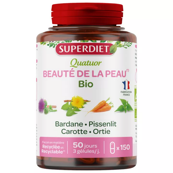 Superdiet Quatuor Beauté de la Peau Bio 150 capsules
