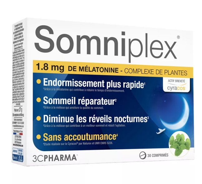 3C Pharma Somniplex 1.9 mg Melatonin 30 tablets