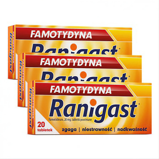Famotidine Ranigast, 3 x 20 tablets