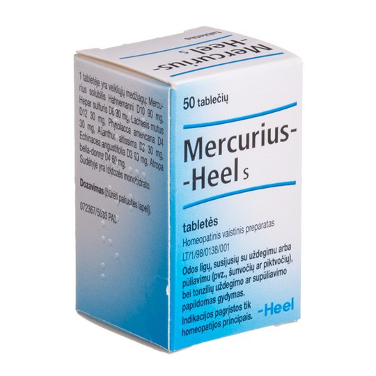 Mercurius-Heel S Homeopathic Tablets N50 - skin conditions, inflammation, suppuration