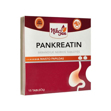 NikSen Pancreatin 10000 Natural Digestion Enzymes панкреатин, 15 tablets