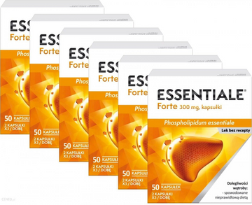6 boxes Essentiale FORTE 300 mg, 6×50 caps Liver Protection, Health, Detox
