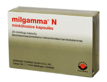 Milgamma N 20 caps, Treatment of B1, B6 and B12 deficiency