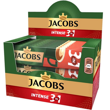 Jacobs INTENSE 3 in 1 Instant Coffee - 20 Coffee Sticks