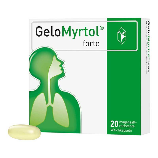 GELOMYRTOL FORTE - 20 caps, 300 mg, gastro-resistant soft capsules