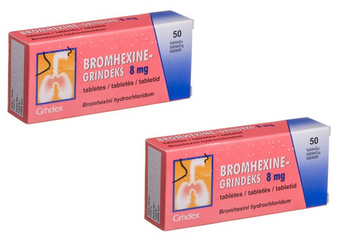 100 Tabs BROMHEXINE, 8 mg, Grindex, Chronic Bronchitis, Cold, Flu