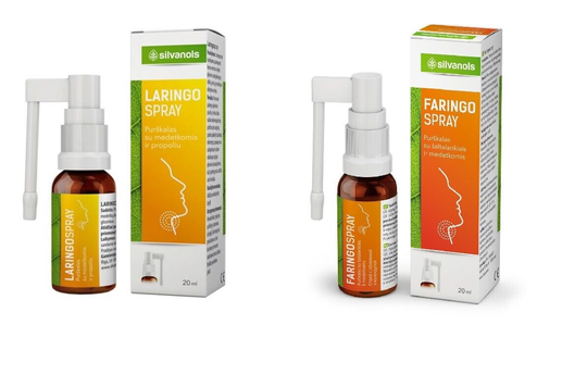 1 x FARINGO SPRAY 1 x LARINGO SPRAY 2x20ml Pharyngitis Sore Throat Antiseptic
