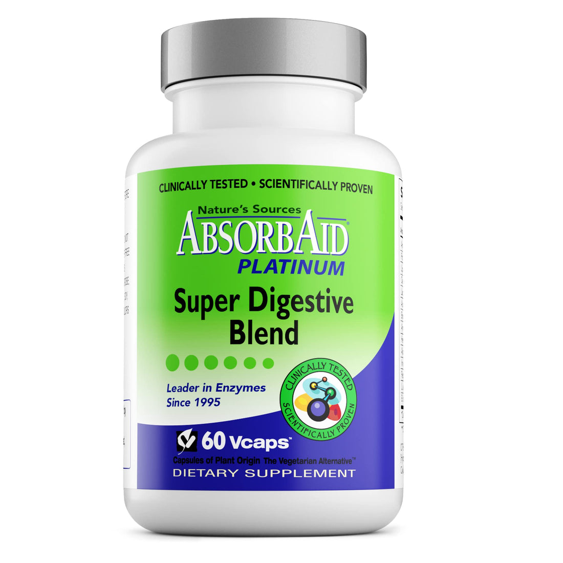 AbsorbAid Platinum Digestive Enzyme Support 60 vCaps, 12 Digestive Enzymes Plus 2 Probiotics for Maximum Relief - OzHealthStandard