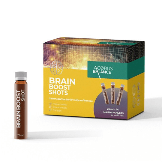 ACORUS BALANCE BRAIN BOOST SHOTS, liquid, 25 ml, 14 pcs. - OzHealthStandard