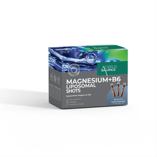 ACORUS BALANCE MAGNESIUM + VIT B6 LIPOSOMAL SHOTS, oral solution, 25 ml, N14 - OzHealthStandard