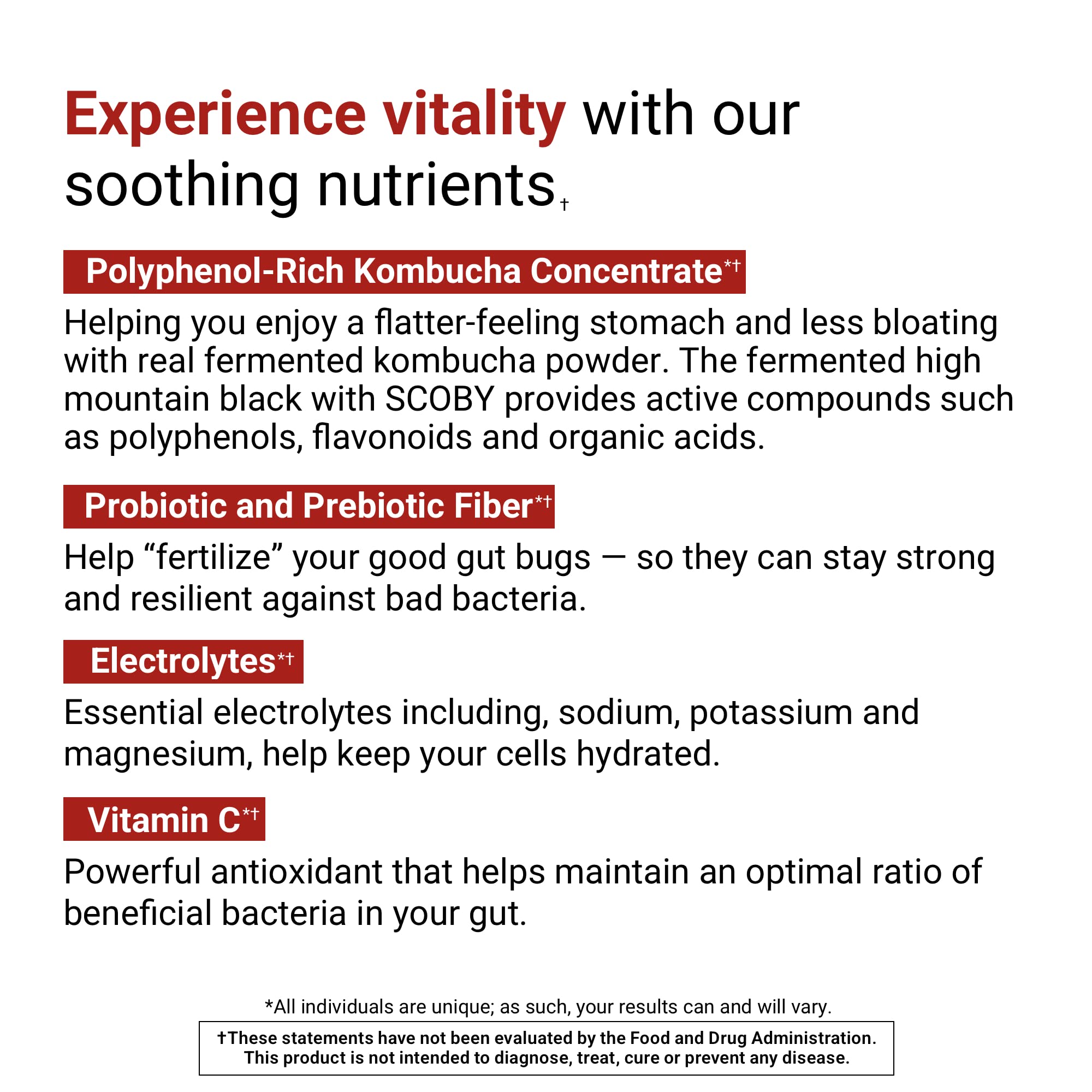 ACTIVATEDYOU Daily Digestive Tonic Kombucha - Support Healthy Digestion & Youthful, Long-Lasting Energy- Prebiotic Fiber, Probiotics, Postbiotics, Vitamin C, Berry Lemonade Flavor (30 Servings) - OzHealthStandard