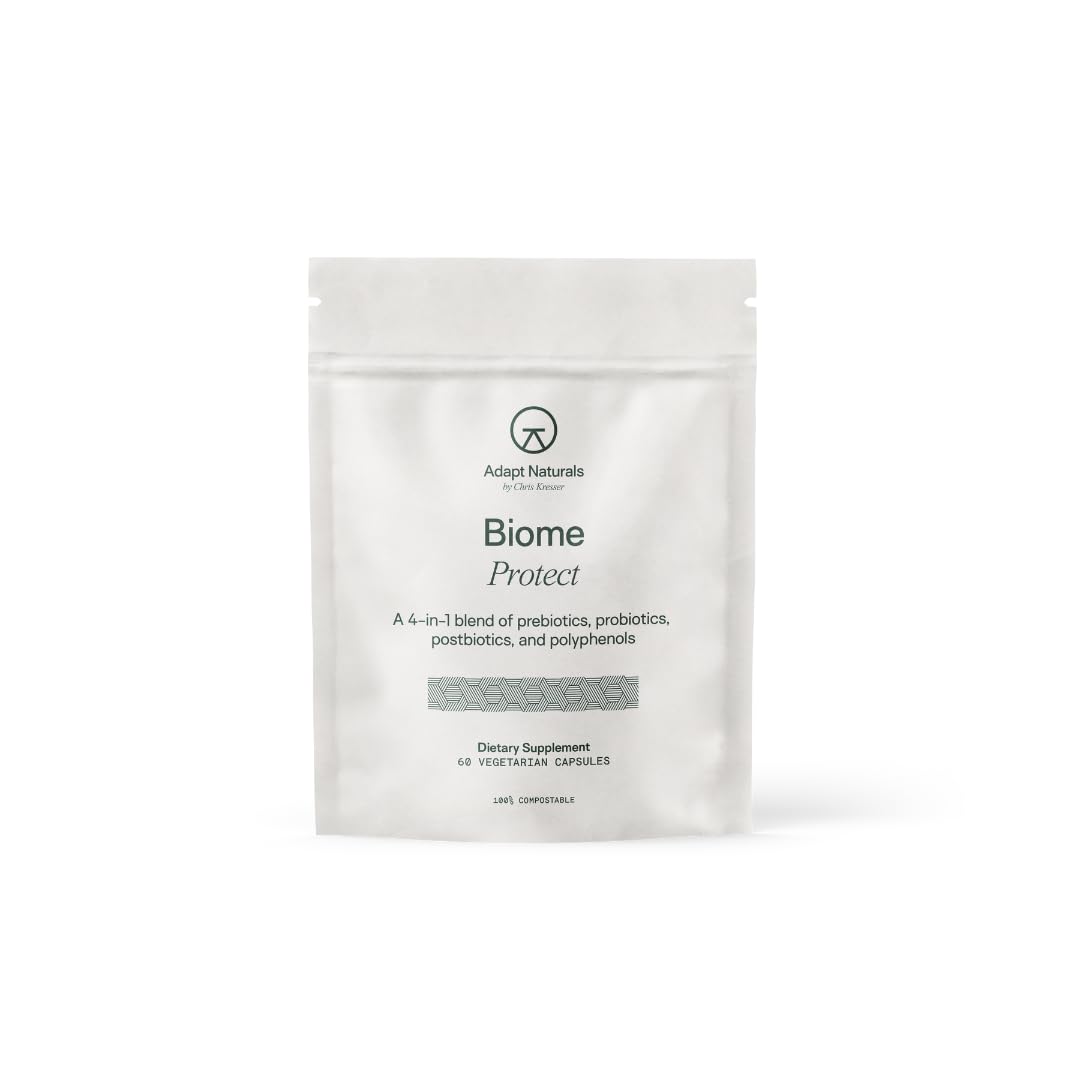 Adapt Naturals 4-in-1 Biome Protect Prebiotics, Probiotics Supplement Postbiotics & Polyphenols for Microbiome, Gut Health & Defense for Women & Men, 30 Day Supply - OzHealthStandard