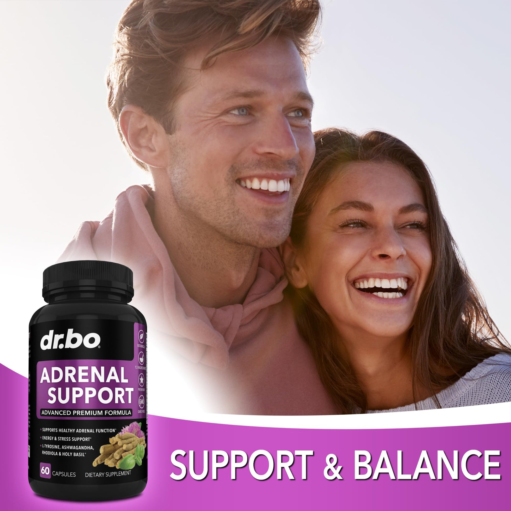 Adrenal Support Cortisol Manager Supplement - Adrenal Fatigue Supplements for Women & Men with Natural Adaptogen Ashwagandha Holy Basil Rhodiola L Tyrosine Complex Fatigue Cortisol Health - 60 Pills - OzHealthStandard