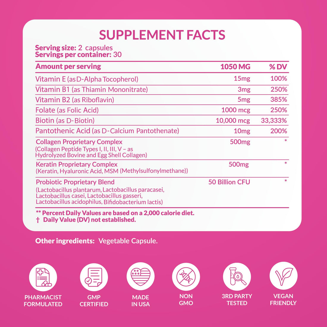 ADVANCED Women's Probiotics for Gut Health - Hair, Skin, & Nails Vitamins Support - 50 Billion CFU w/ Collagen, Biotin & Keratin - Probiotic Supplement for Digestive Health & Bloating Relief, USA-Made - OzHealthStandard