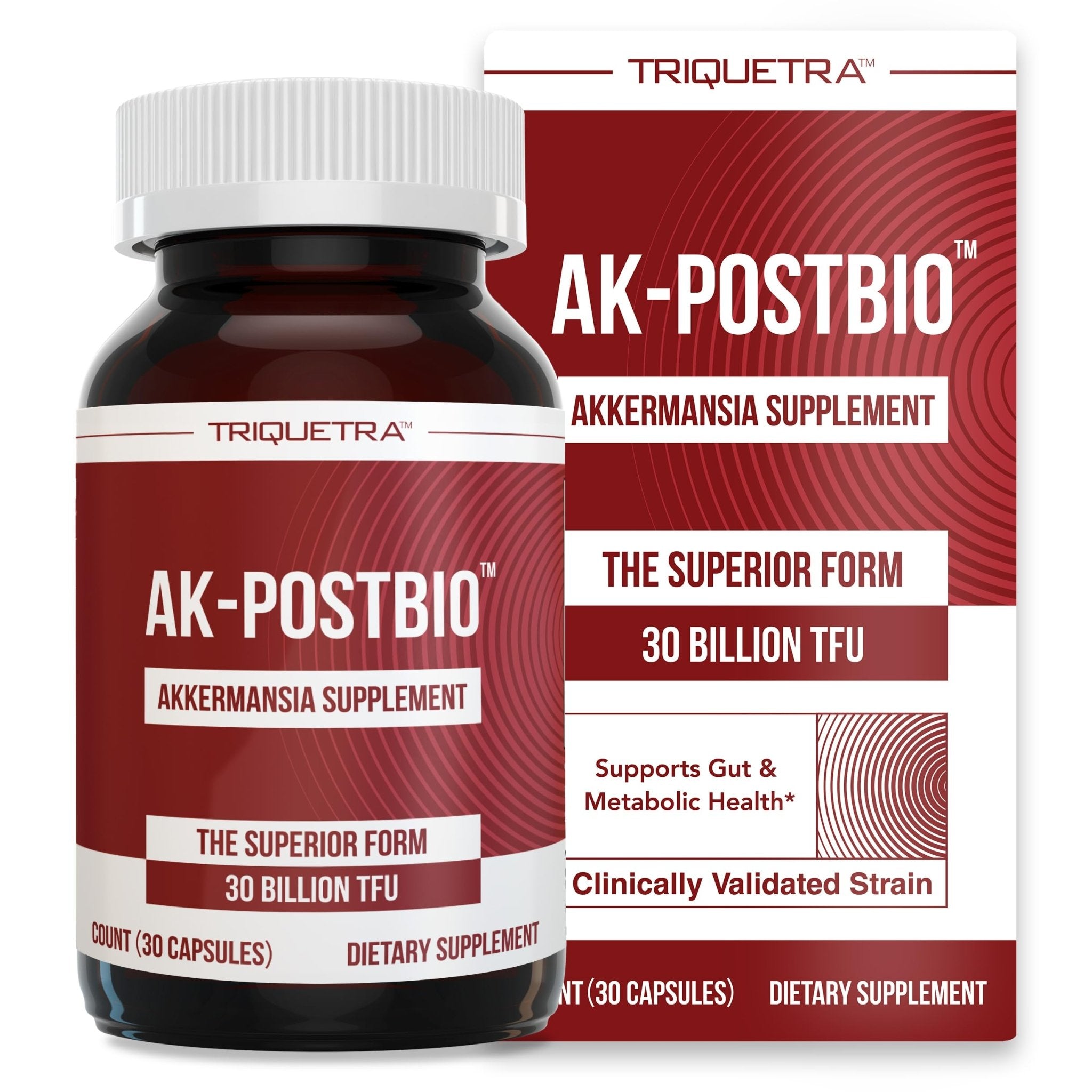 AK-Postbio: Akkermansia Probiotic 30 Billion TFU - Max Strength, Clinically Validated Dose & Patented Strain - Superior Pasteurized Form, Highest Absorption, Delivery - GLP-1 Probiotic - 30 Servings - OzHealthStandard
