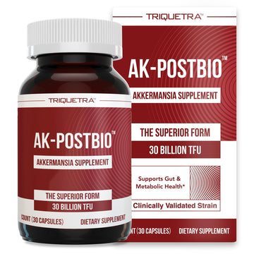 AK-Postbio: Akkermansia Probiotic 30 Billion TFU - Max Strength, Clinically Validated Dose & Patented Strain - Superior Pasteurized Form, Highest Absorption, Delivery - GLP-1 Probiotic - 30 Servings - OzHealthStandard