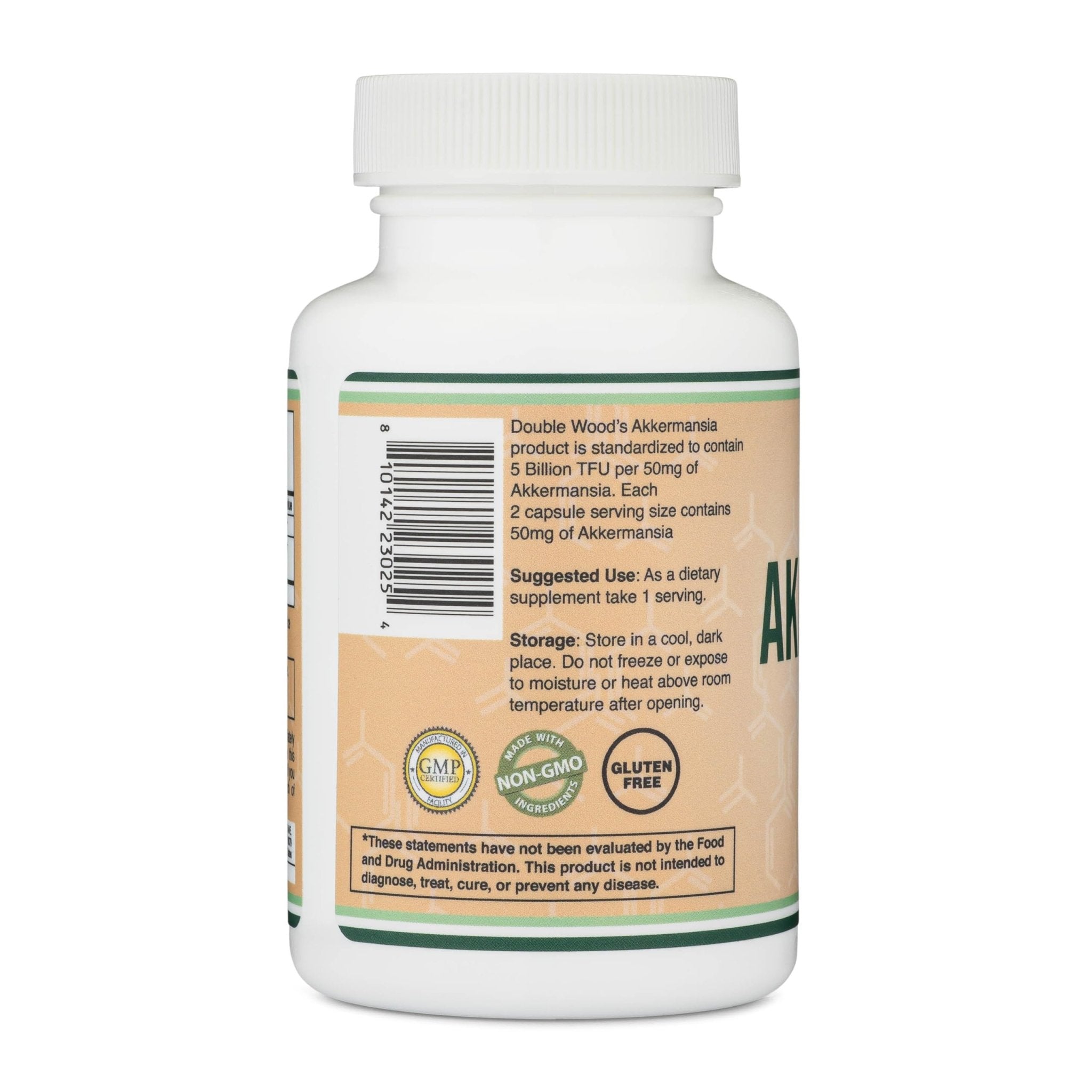 Akkermansia Probiotic and Postbiotic (Increases GLP-1 Production) 120 Capsules, 50mg per Serving (Third Party Tested to 5 Billion TFU per Serving, 50 Billion CFU per Gram) by Double Wood - OzHealthStandard