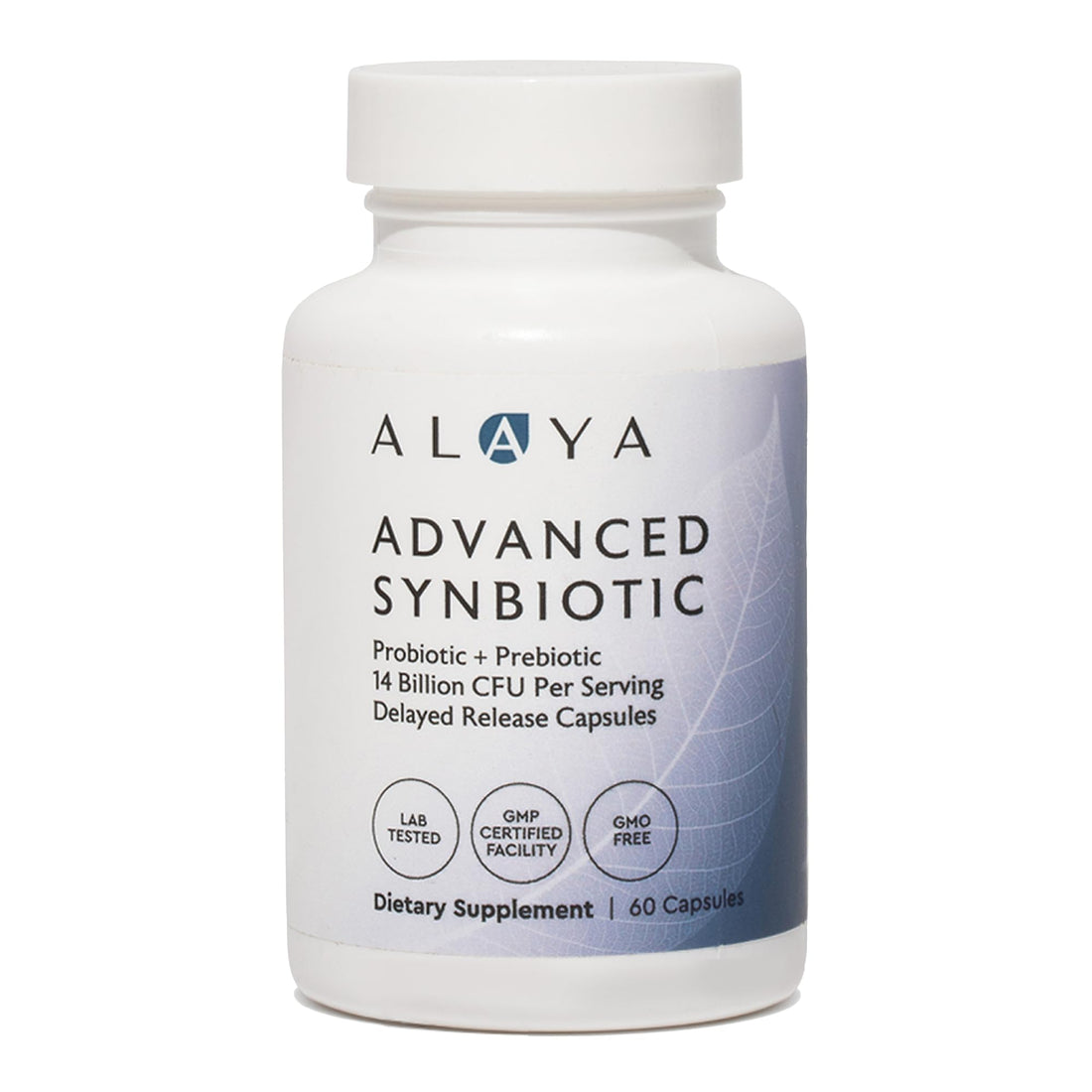 Alaya Naturals Advanced Synbiotic - Probiotic + Prebiotic - 14 Billion CFU Delayed Release Probiotic Supplement with Prebiotics from Sunfiber®, and L-glutamine for Gut Lining Integrity - 60 Capsules - OzHealthStandard