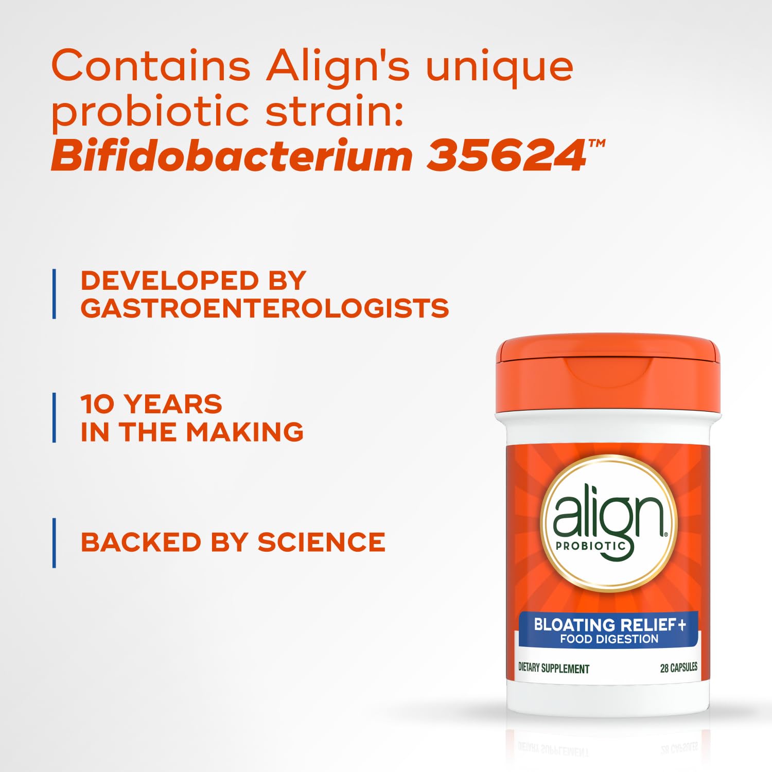 Align Probiotic Bloating Relief + Food Digestion, Probiotics for Women and Men, 1 Doctor Recommended Brand‡, Promotes Digestive Health and Helps Support the Metabolism of Food*, 28 Capsules - OzHealthStandard
