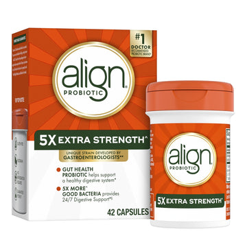 Align Probiotic, Extra Strength, Probiotics for Women and Men, Probiotics for Men, Probiotic Capsules have 5X CFUs, 42 Capsules - OzHealthStandard