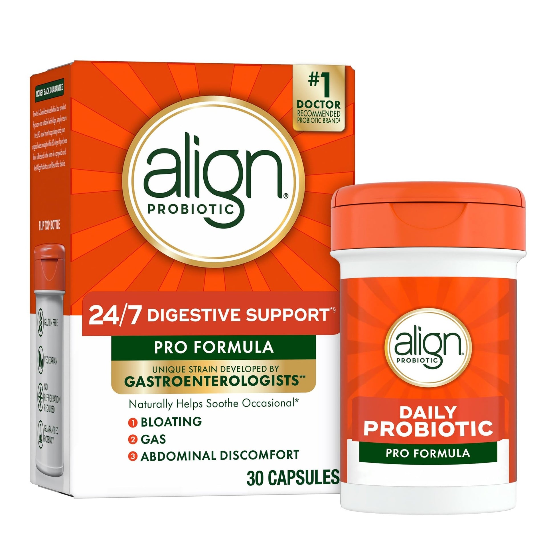 Align Probiotic, Pro Formula, Probiotics for Women and Men, Probiotics for Digestive Health, Men and Womens Probiotic Capsules Help Relieve Occasional Bloating & Gas*, 30 Capsules - OzHealthStandard