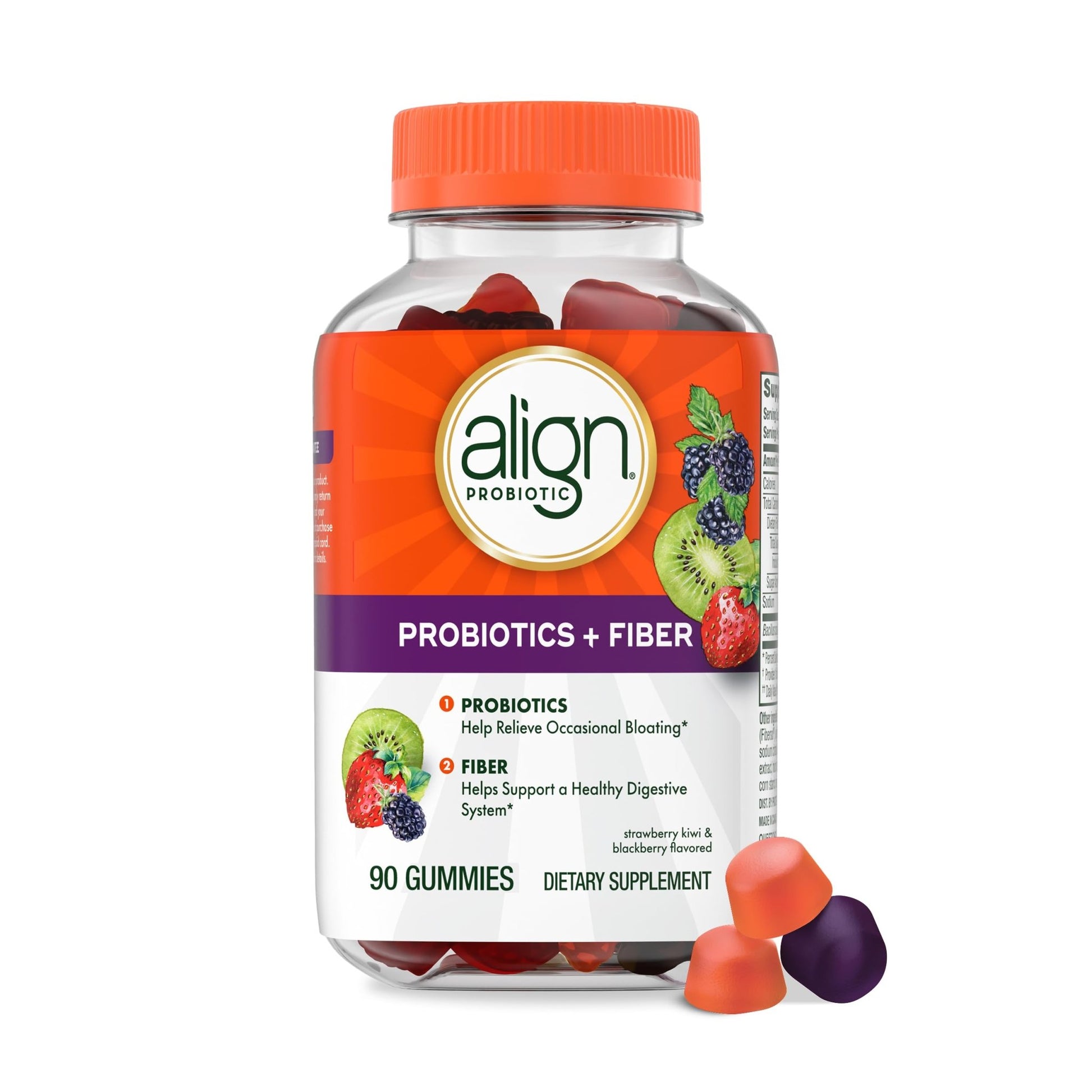 Align Probiotic, Probiotics + Fiber Gummies, Probiotics Help Relieve Occasional Bloating*, Fiber Helps Support a Healthy Digestive System - OzHealthStandard