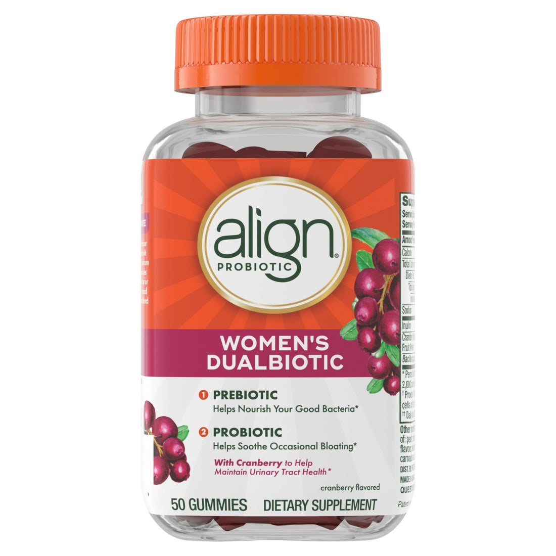 Align Probiotic, Women's Dualbiotic, Womens Probiotic Gummies, Prebiotics and Probiotics for Women, with Cranberry for Urinary Tract Health - OzHealthStandard