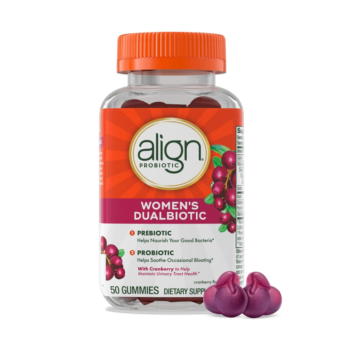 Align Probiotic, Women's Dualbiotic, Womens Probiotic Gummies, Prebiotics and Probiotics for Women, with Cranberry for Urinary Tract Health - OzHealthStandard