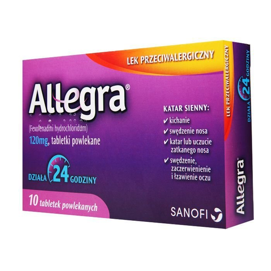 Allegra 120mg, 10 tablets - hay fever - OzHealthStandard