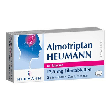 Almotriptan HEUMANN for Migraine 12.5 mg film-coated tablets, 2 pcs - OzHealthStandard