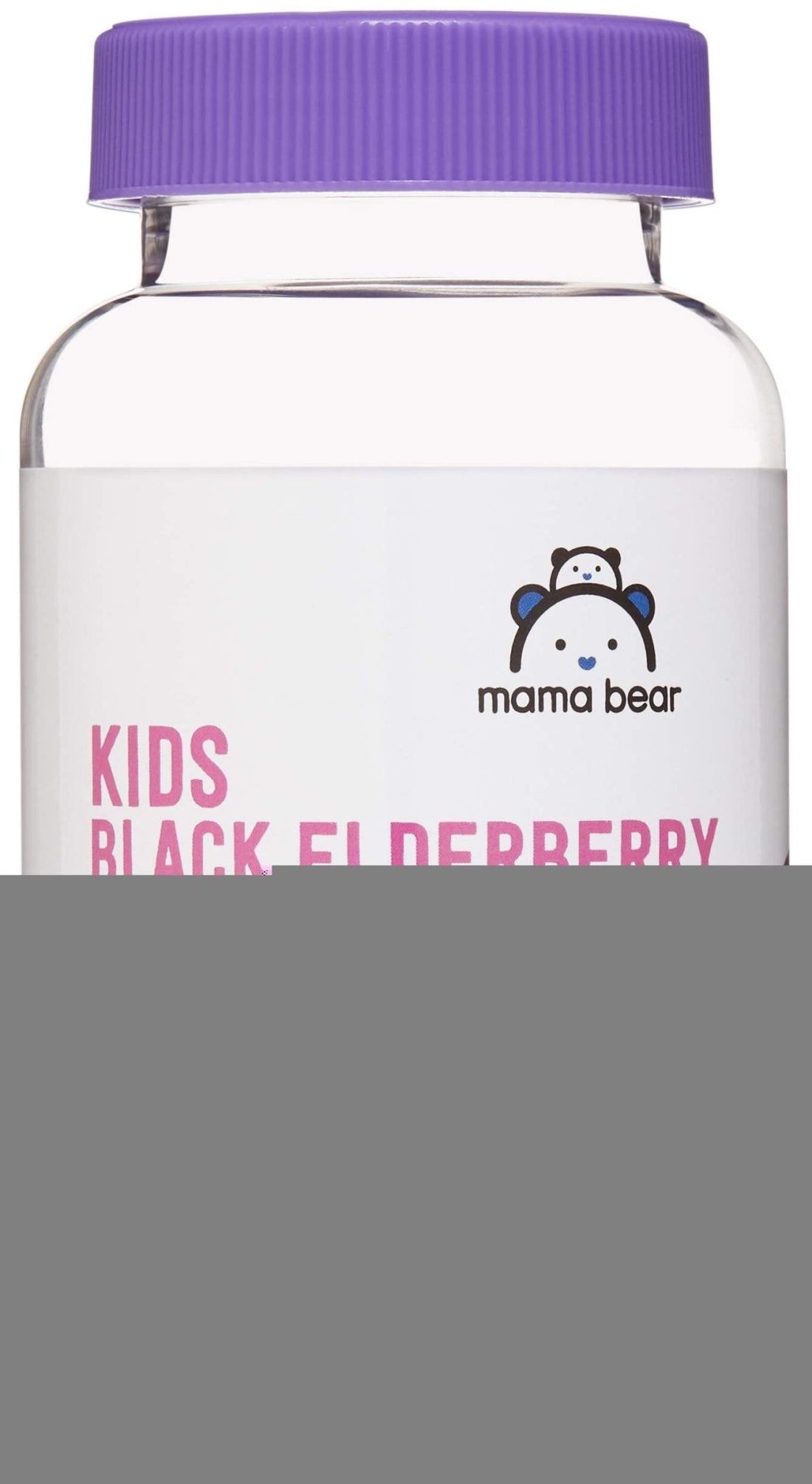 Amazon Brand - Mama Bear, Vegetarian Kids Black Elderberry Gummies 300 mg with Vitamins C, D, E and Zinc - Immune System Support - OzHealthStandard