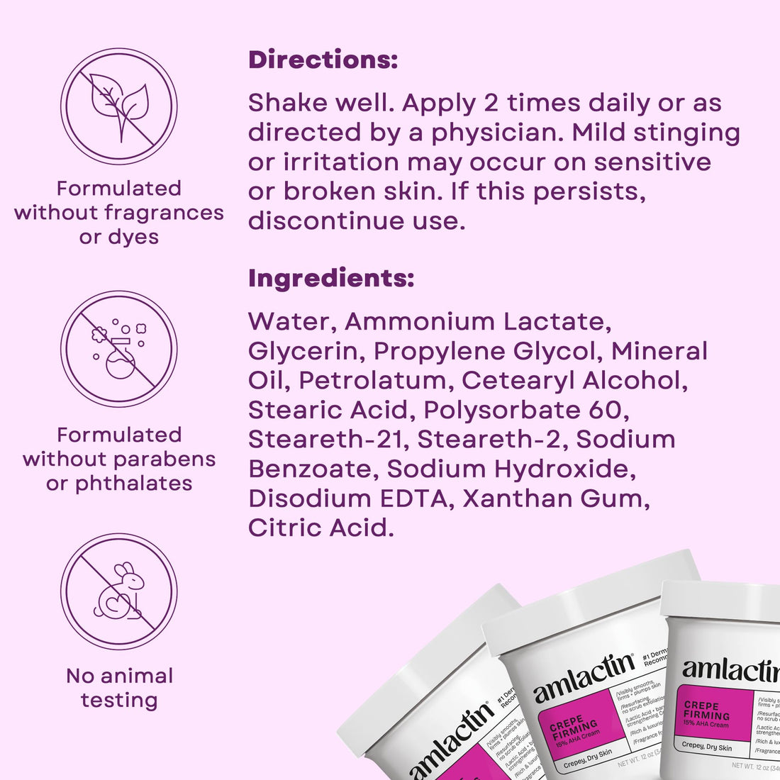 AmLactin Crepe Firming Cream - Therapeutic Skin Tightening Cream for Body – No-Scrub Exfoliator and Moisturizer - OzHealthStandard
