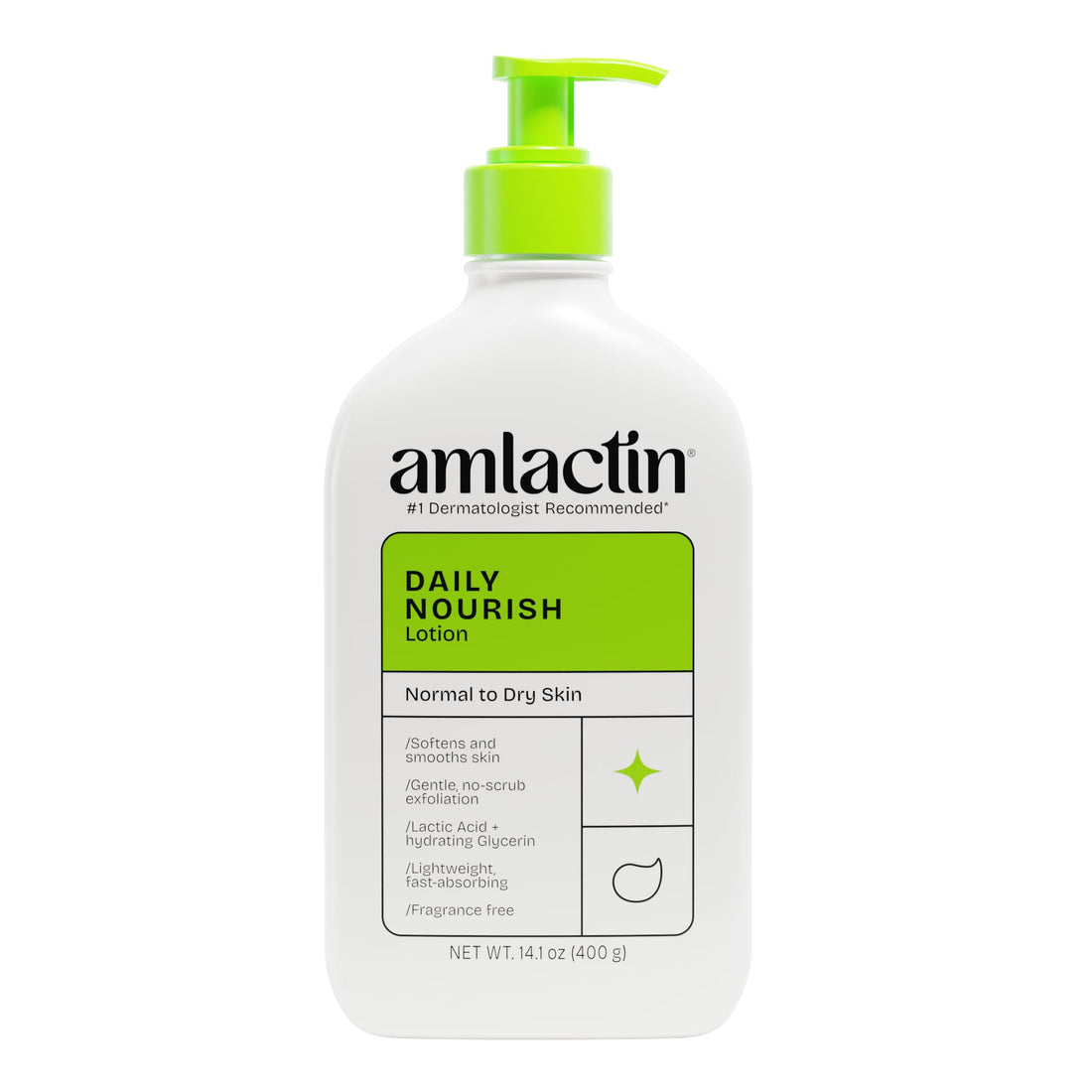 AmLactin Daily Nourish Therapeutic Body Lotion for Dry Skin - No-Scrub Exfoliator and Moisturizer 12% Lactic Acid Lotion - OzHealthStandard