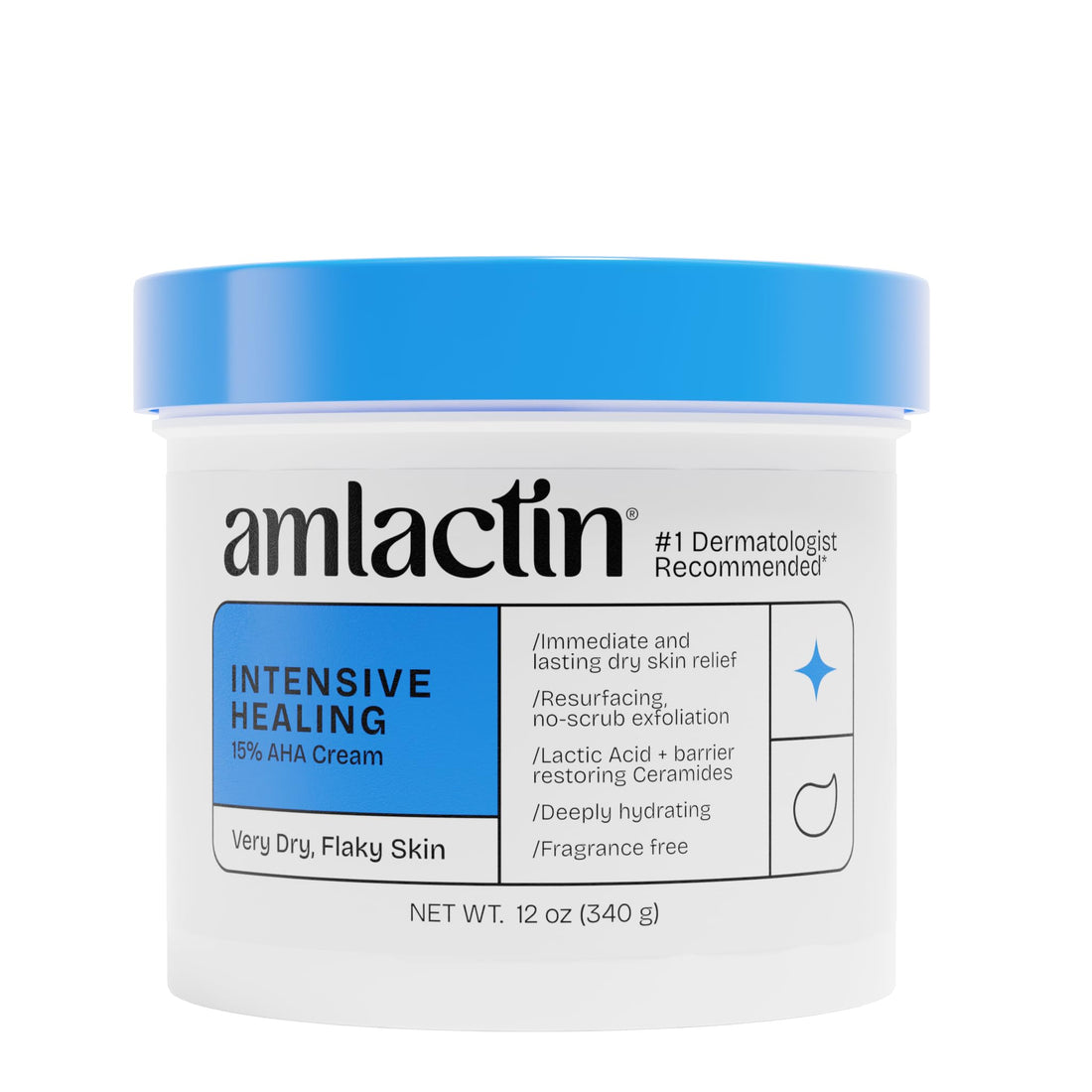 AmLactin Intensive Healing - Therapeutic Body Cream for Extremely Dry Skin - No-Scrub Exfoliator and Body Moisturizer Cream - OzHealthStandard